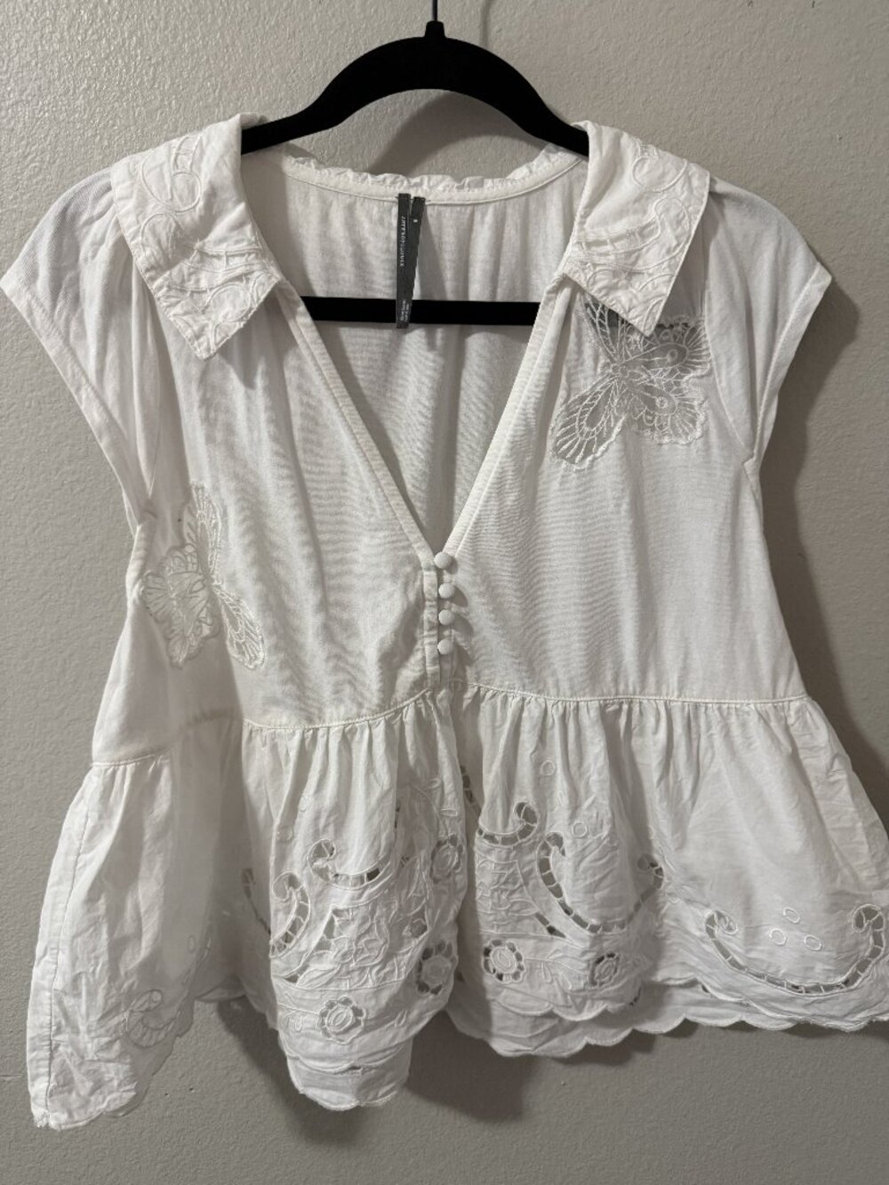 Anthropologie Cotton and embroidery shirt